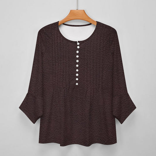 Maglia con maniche a petalo arricciate