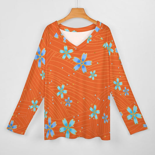 Maglietta ampia a maniche lunghe da donna