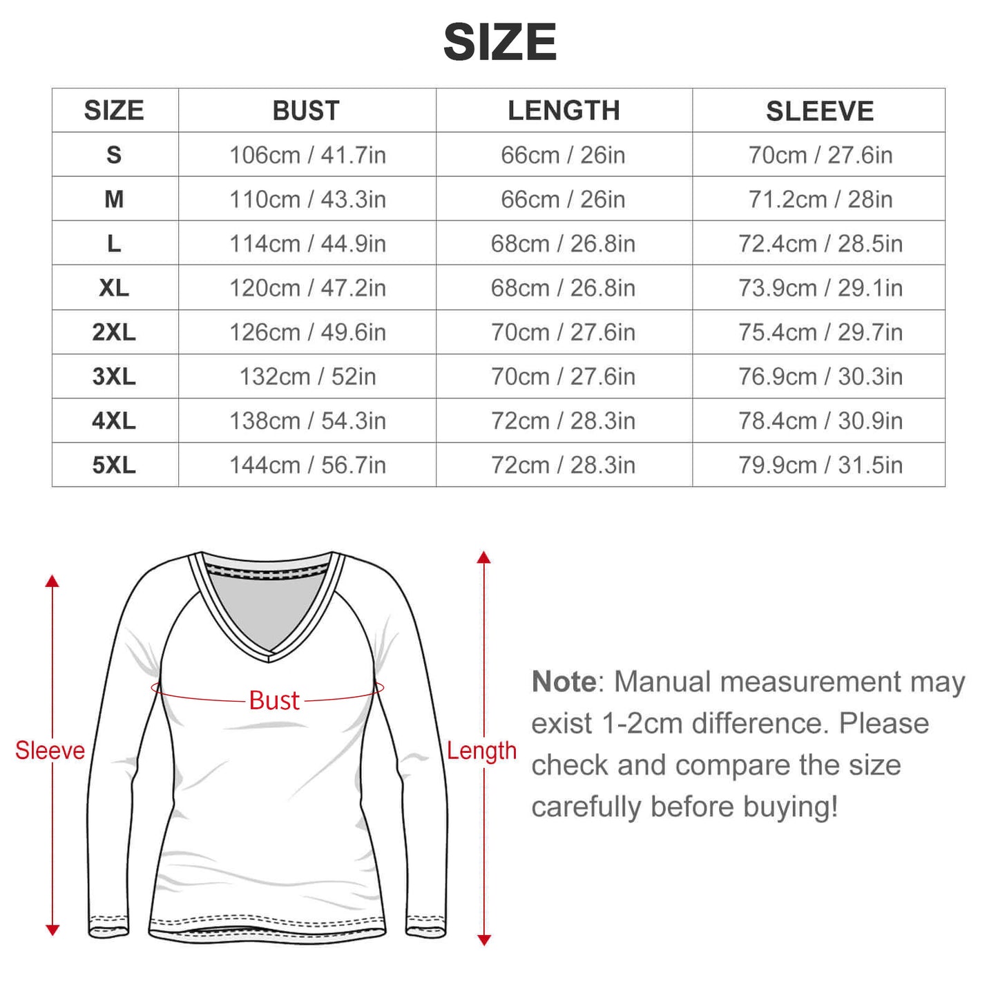 T-shirt ample à manches longues pour femme