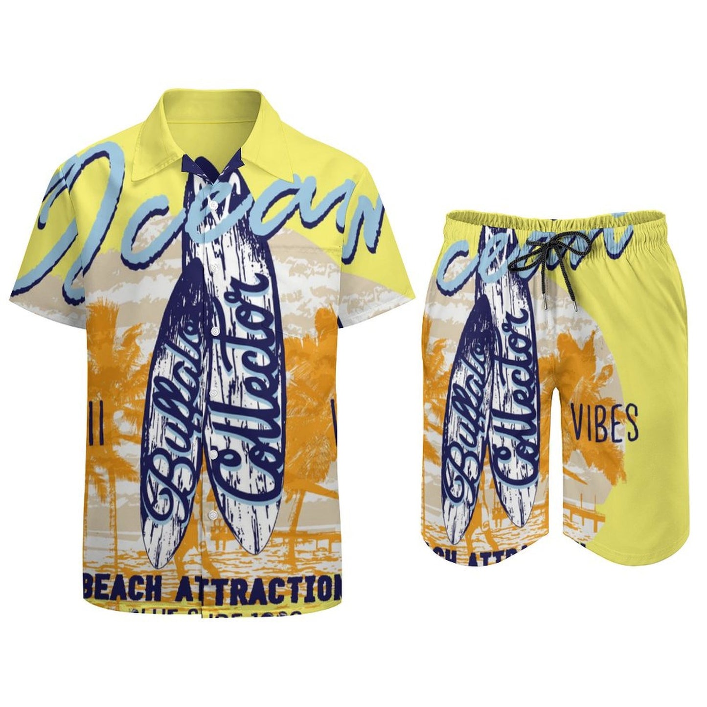 Men's suit with shirt and shorts