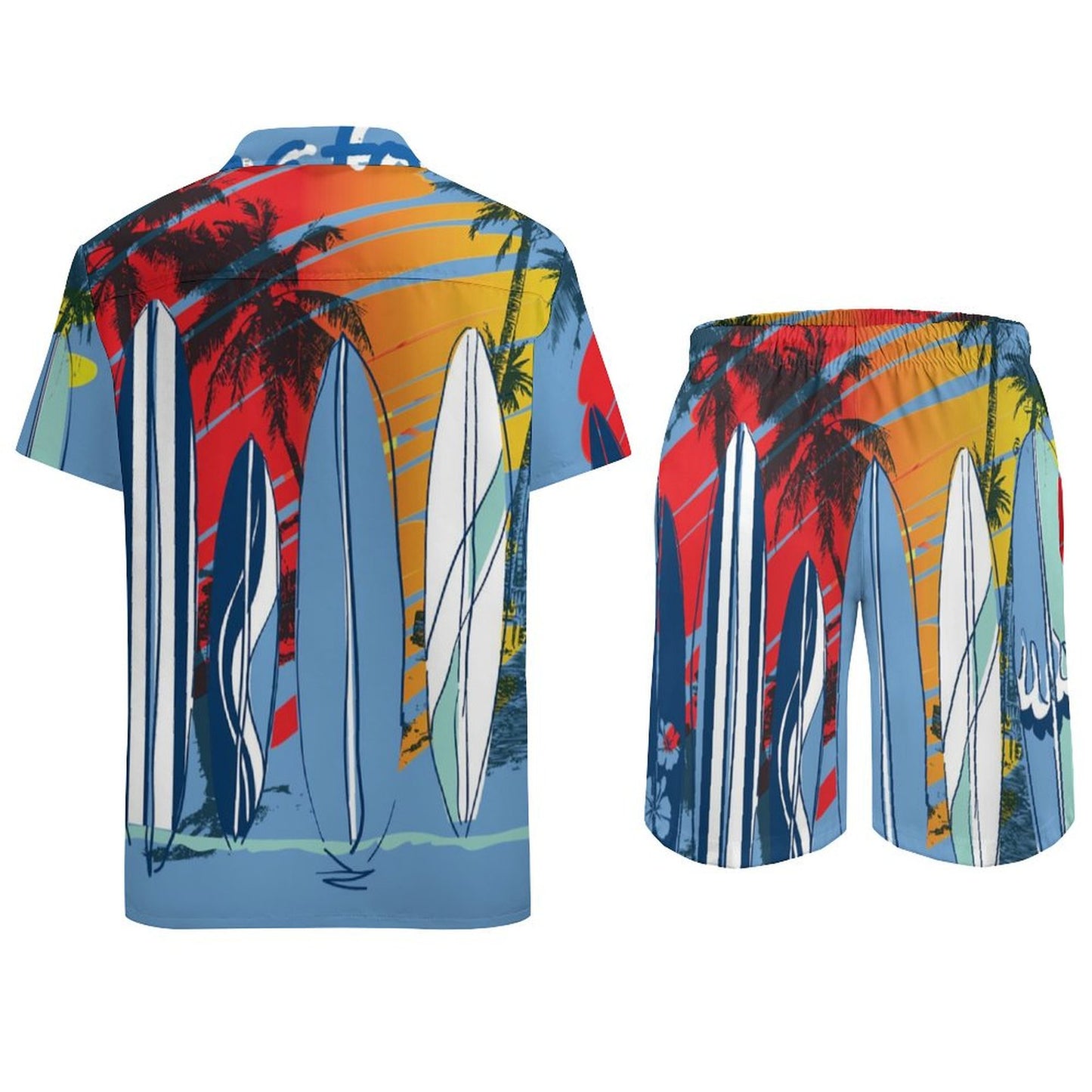 Men's suit with shirt and shorts