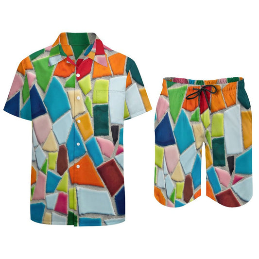 Men's suit with shirt and shorts
