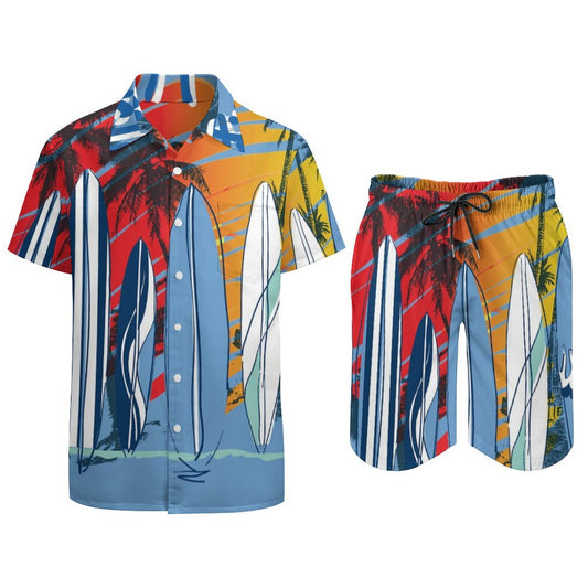 Men's suit with shirt and shorts
