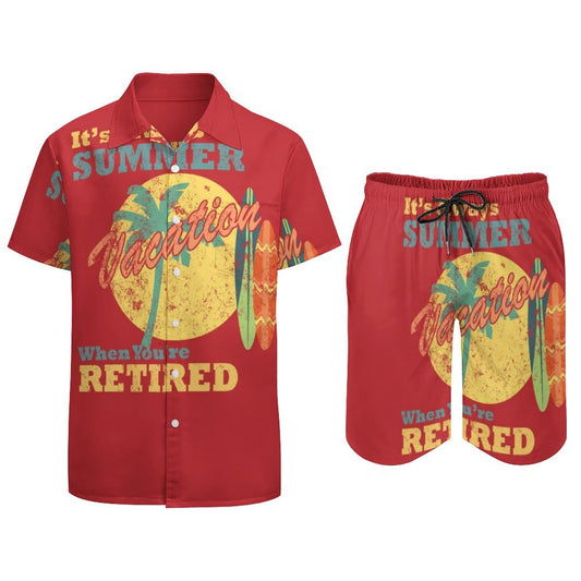 Men's suit with shirt and shorts