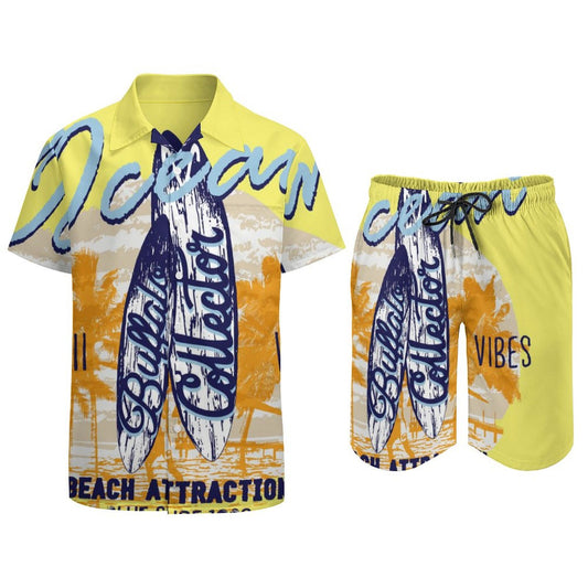 Men's suit with shirt and shorts