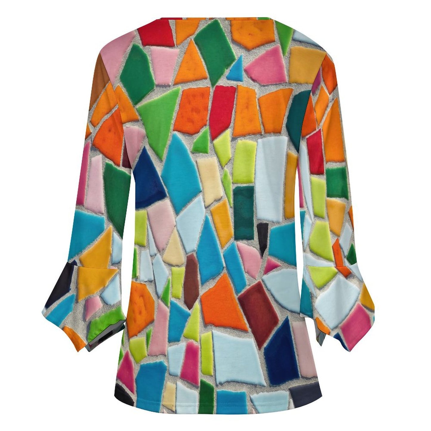 Maglia con maniche a petalo arricciate